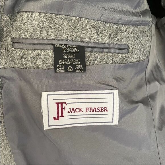 HARRIS TWEED Vintage Hand Woven Scotland Wool Sport Coat Jacket Blazer Grey 46L - Picture 7 of 8